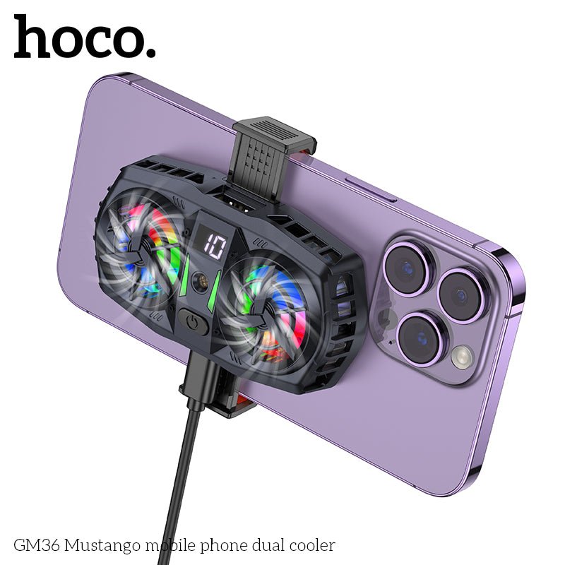 HOCO GM36 Dual Mobile Phone Cooler – High - Speed Gaming Cooling Fan - Saif Al Najmi KwCooling FansHocoSaif Al Najmi KwHOCO GM36 Dual Mobile Phone Cooler – High - Speed Gaming Cooling Fan